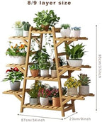 6-Tier Bamboo Plant Stand - Stylish Black Ladder Shelf for Indoor/Outdoor Plants, Perfect Flower Rack for Living Room, Balcony & Garden Décor, Space-Saving Plant Holder - Image 2
