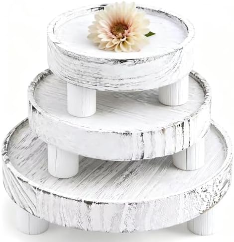 3 Pcs Wooden Risers for Display Round Pedestal Stand by Unknown