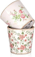 Sungmor 5.5 Inch Ice Crackle Glaze Ceramic Planter - 2 Pack Pink & Red by Sungmor