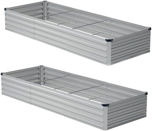 zunatu 10x2x1ft(2 Pack) Galvanized Raised Garden Bed by Zunatu