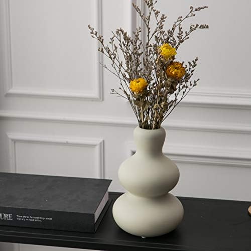 Ceramic Vase for Decor, Modern Vases for Home Decor Living Room, Home, Office, Centerpiece,Table and Wedding (Light Grey) - Image 2