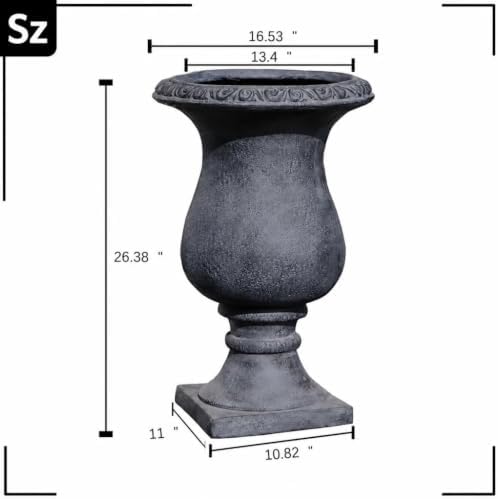 Durable Weather-Resistant Garden Planter Urn for Patio, Lawn, Front Porch, Walkway, and Backyard Planting and Decorative Outdoor Landscaping Display - Image 2