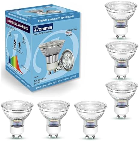 GU10 Grow Light Bulb for Indoor Plants, 5W, Ivory White, 6-Pack by DommiaBuynow