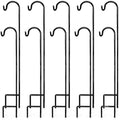 AshmanOnline Ashman Shepherds Hook 10 Pack Black, 35 Inches Tall, Made of Premium Metal for Hanging Solar Light, Bird Feeders, Mason Jars, Garden Stake and Wedding Décor. by AshmanOnline