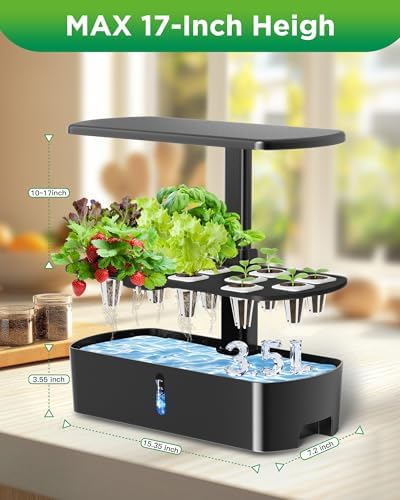 Hydroponics Growing System Kits,Smart Indoor Herb Garden with 24W LED Grow Light Planting Height Adjustablewith,12 Pods Plant Germination Kit,with Quiet Pump, Ideal Gift for All Ages - Image 3