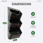 BOXSAND-6 Vertical Wall Planter (12"x26", Black, No Pots) – Living Wall for 6 Plants, Indoor/Outdoor Vertical Garden System, Easy 2-Screw Install - Image 2