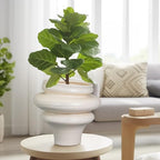 Ceramic Bonsai Planters 11 Inch - Pots for Plants Indoor Outdoor, Plant Pot with Drainage Hole, Decorative Flower Pot for Home Garden Patio Office, Gift for Men Women, White - Image 2