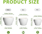 10+8+6 Inch Ceramic Planter, Ceramic Pots for Plants Indoor, White - Image 3