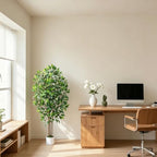 GTIDEA 5FT Artificial Ficus Tree with White Planter, Fake Plants Indoor - Image 6