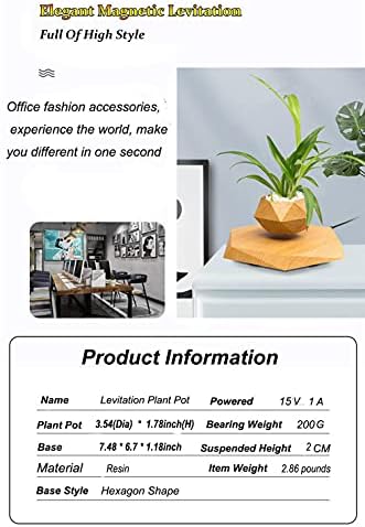 Levitating Plant Pot Hexagon Floating Air Bonsai Pot Suspension Flowerpot Planter for Office Home Decoration - Image 4
