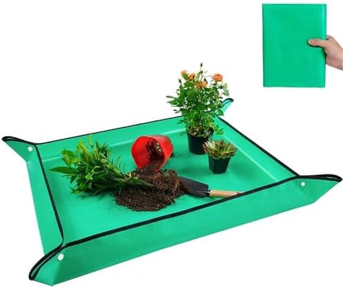 1pcs Planting Mat Gardening Potting Pad Foldable Garden Plant Flower Pot Transplanting Waterproof Mats for Indoor Plant Repotting(Yellow thickened-100x100cm) - Image 6
