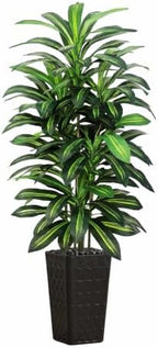 Artifical Dracaena Tree Indoor, 5FT Tall Fake Floor Plants with Black Planter & Pebbles, Fuax Silk Yucca Tree for Home Office Living Room Bedroom Farmhouse Modern Outdoor Topiary Tree by TXABL