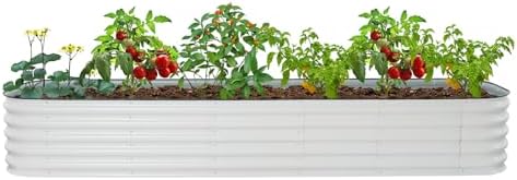 Raised Garden Bed | Metal Raised Garden Bed Kit | 17'' Tall Outdoor Garden Planter Box | Metal Planter Box for Planting Plants Vegetables (9.4x2x1.4FT（1pcs）) by Yellulu