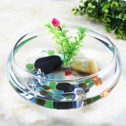 SUPVOX Clear Fish Tank Plastic Vase Bowl Wide Mouth Flower Vase Round Terrarium Plastic Hydroponic Planter Floral Container Clear Fish Bowl for Table Centerpiece Home Decoration 2800ml - Image 6