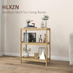 3-Tier Bamboo Freestanding Shelf Multi-use Small Bookshelf Bookcase - Image 6