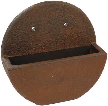 Sunnydaze 12-Inch Round Polyresin Wall Planter - Dark Brown - Set of 4 - Image 4