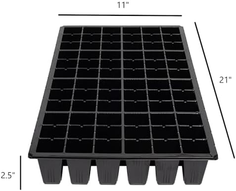 SUNPACK 21" x 11" Heavy Duty 72-Cell Square Insert Tray, Black, 2.5" (Pack of 30) - Ideal for Greenhouses or Indoor Gardening - Holds Up to 72 Different Seeds - Image 5