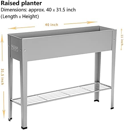 Metal Raised Garden Bed,Raised Planter Box with Legs,Herbs and Vegetables Planter Suitable for Outdoor Patio Deck and Porch (Gray) - Image 5
