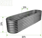 Land Guard 8×2×2ft Galvanized Raised Garden Bed Kit, Raised Garden Boxes Outdoor, Oval Metal Raised Garden Beds for Vegetables, Modern Grey - Image 2
