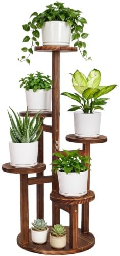 5 Tier Plant Stand Indoor, 32in Tall Wooden Flower Rack by Jotboom