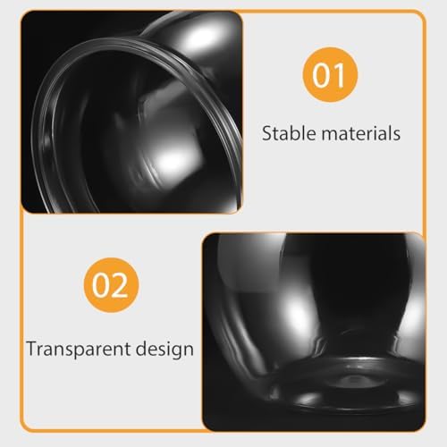 balacoo Transparent Fish Bowl Small Round Plastic Aquarium Tank for Betta Fish Goldfish Turtles Reptiles Home Office Decor 6.49X6.49X5.31In - Image 5