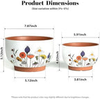Glazed Terracotta Pot Sets & Saucers Set - Image 4
