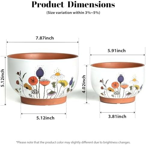 Glazed Terracotta Pot Sets & Saucers Set - Image 4