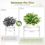 3 Tier Corner Plant Stand Indoor Outdoor, Metal, 10 Inch Wide Tray, White - Image 4