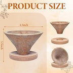 Yungyan 2 Set 7'' Rustic Terracotta Plant Pot with Drainage Saucer Vintage Breathable Clay Planter Farmhouse Flower Pot Distressed Finish for Flower Succulent Modern Home Garden Decor(Tapered) - Image 2