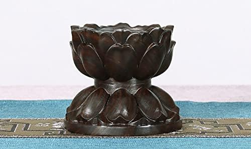 Wooden Lotus Base Guanyin Buddha Statue Sculpture Display Stand - Image 4