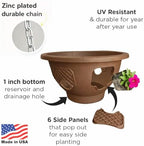 Ultimate Hanging Baskets - Strawberry, Tomato, Flower, and Herb Outdoor Planters - Use Garden Pots for Growing Plants Outside On A Deck, Fence, or Balcony (Mocha 2pk) - Image 2