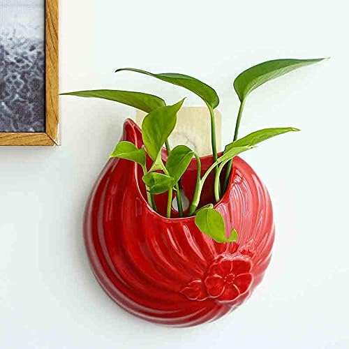 Liudan Hanging Basket Wall Hanging Planter Ceramic Small Flower Planter Indoor Hanging Sacklings Planters for Indoor Plants Home Decor Hanging Plant Pots (Color : Blue) - Image 4