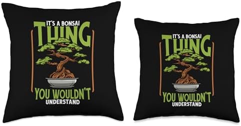 Bonsai Tree Plant Tools Care Kit Set Gifts Ideas Thing Pots Penjing Indoor Bonsai Throw Pillow, 18x18, Multicolor - Image 3