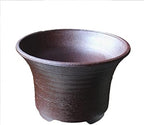 Bonsai Pot Round Striped Pattern Shi-dei-Ara-dei (Purple mud) Yokkaichi Banko-Yaki deep Type Ceramic Wildflowers houseplants Agave Baby Bonsai Cactus Miscellaneous Pine and Oak 4.7” Small - Image 4