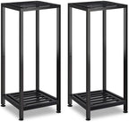 2-Pack Plant Stand Indoor Outdoor, Heavy Duty Wrought Iron Pedestal Stands by Lilybud--lily