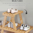 Plant Stand Bamboo for Indoor Outdoor 3 Tier Plant Shelf Flower Pot Holder Ladder Rack for Windowsill Garden Balcony Living Room Patio,Natural - Image 4