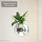 SCANDINORDICA Disco Ball Planter, Value Package, 10-inch Silver - Image 4