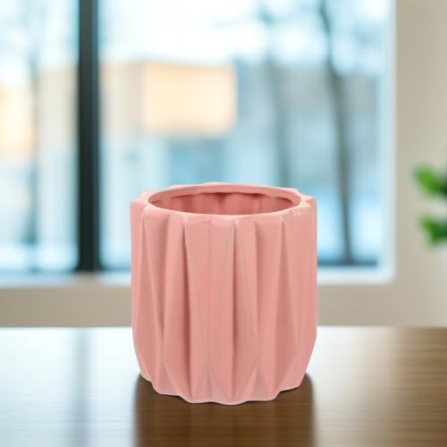 Toyvian Ceramic Geometric Flower Pot Drainage Minimalist Bonsai Container for Home Decor Desktop Use and Plants for - Image 2