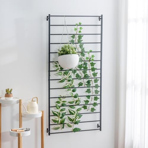 MyGift Matte Black Metal Garden Trellis Wall Mounted Plant Support - Image 2