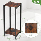 Dipion 31 Inch Tall Plant Stand Indoor,2 Tier Pedestal Stand,Rustic Brown - Image 5