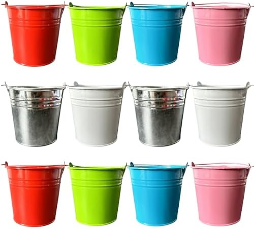 12Pcs Hanging Planter, Colorful Metal Iron Hanging Pot for Railing Fence Balcony Garden Home Decoration Flower Pots by DAGLLGEW