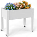 EasyUp Horticulture Raised Garden Bed with Legs, Divisible Raised Resin Planter Box for Backyard, Patio, Balcony, with 4 Legs, 4 Swivel Lockable Wheels(Ashen,30.04 * 17.72 * 28.9) by EASYUP