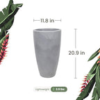 20.9" Tall Planter | Eco-Friendly, Durable, Lightweight | Indoor/Outdoor Use, All-Weather, Contemporary Design by Brazilian Artisans - Grey - Image 3