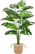 Der Rose 44" Tall Fake Plants, Artificial Tree in Straight Woven Basket by DerRose