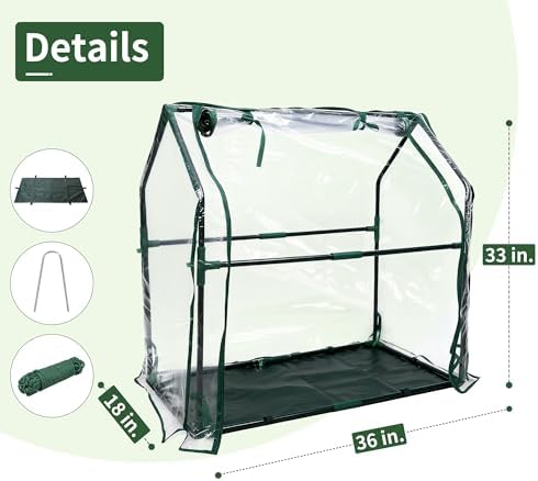 PROWORX Mini Greenhouse 36"×18"×33" Small Greenhouse Seed Starting Waterproof Floor Mat Portable Greenhouse Patio Balcony and Garage Indoor & Outdoor - Image 2