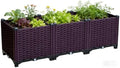 3 Grid Integrated Raised Garden Bed, Elevated Plastic Planter Box with Drainage Holes, Easy Assembly Outdoor Gardening Container for Vegetables Herbs Flowers, Ideal for Patio Balcony Backyard by Unknown