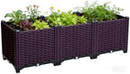 3 Grid Integrated Raised Garden Bed, Elevated Plastic Planter Box with Drainage Holes, Easy Assembly Outdoor Gardening Container for Vegetables Herbs Flowers, Ideal for Patio Balcony Backyard by Unknown