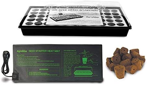 HTG Supply Floating Seed Starter Germination Kit with Humidity Dome, Root Plugs & Heat Mat by HTGSupply