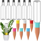 SiliFine 6 Sets Terracotta Watering Spikes,Clear and Mixed Color by SiliFine