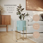 EverNest Mid-Century Modern Rhys Honeycomb Embossed Planter Pot with Ambrose Stand, Metal Indoor Plant Pots, Blue Green Bohemian Style (Small 1 Gallon) - Image 2